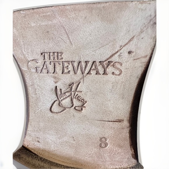 john fluevog brown suede gateway hartford flat brouged dress lace up boots 8